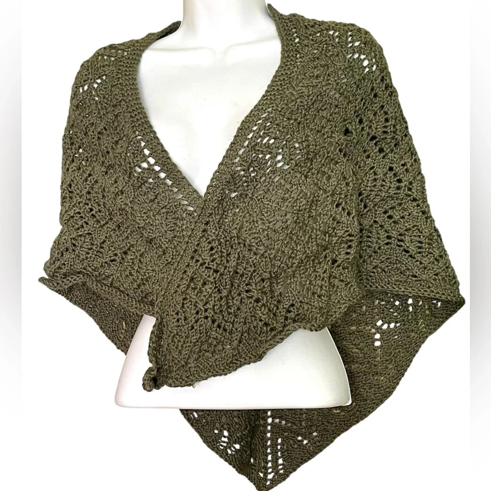 New! Handmade Army Green Shawl Wrap